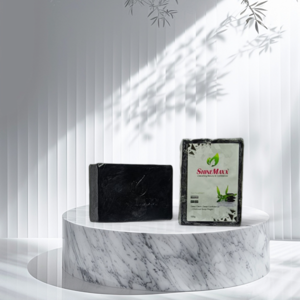 Rich Lather of Charcoal Bath Soap on Skin for Deep Cleansing